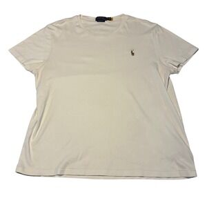 Polo Ralph Lauren Men's White T-Shirt Custom Slim Fit Pony Logo Size XL